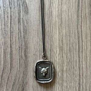 Pyrrha fox silver necklace